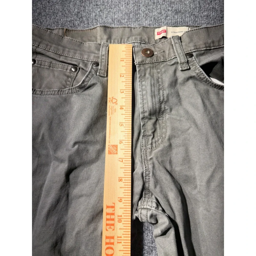 Wrangler Straight Fit Pants Mens 29x30 Gray Green Excellent Stretch Casual